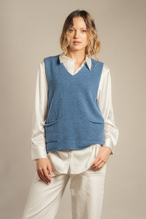 Corry V Neck Tank Top - Jeans