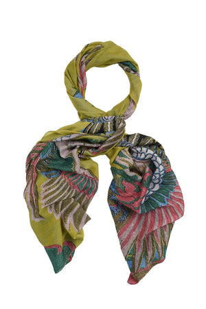Scarf Crane Olive