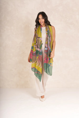 Scarf Crane Olive