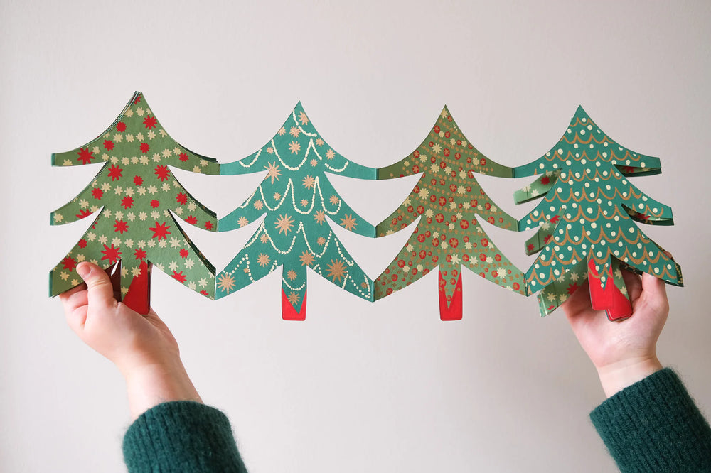Christmas Trees Concertina Paper Garland