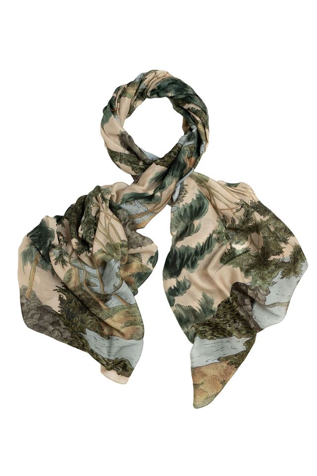 Rivers and Trees Scarf - Natural
