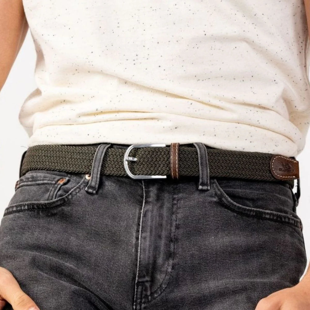 Elastic Woven Belt - Khaki Size 2