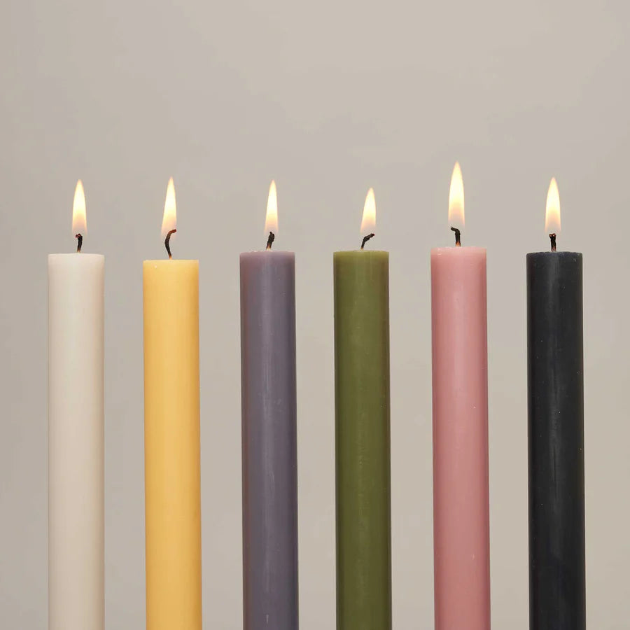 Mixed Box of 12 Tall Candles - Morning Mist