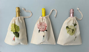 Cotton Drawstring Bag - Annabelle Hydrangea