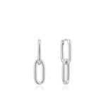 Cable Link Silver Earrings