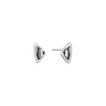 Arrow Black Mother of Pearl Stud Earrings in Silver