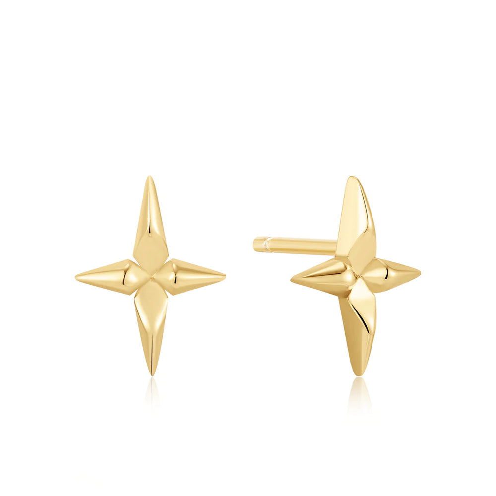 Cross Stud Earrings in Gold