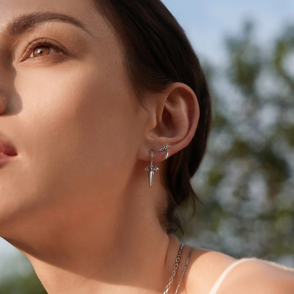 Point Stud Earrings in Silver