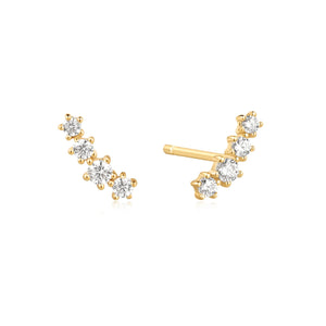 Gold Sparkle Climber Stud Earrings - Miss Twinkle