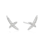 Silver Kiss Pave Stud Earrings - Heart Hunter