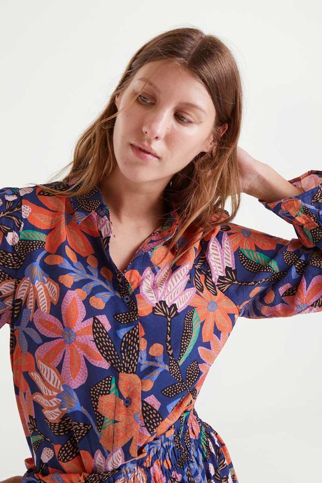 Light Crepe Shirt -Tiger Lily
