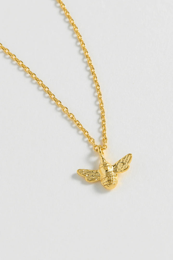 Bee Charm Necklace - Gold