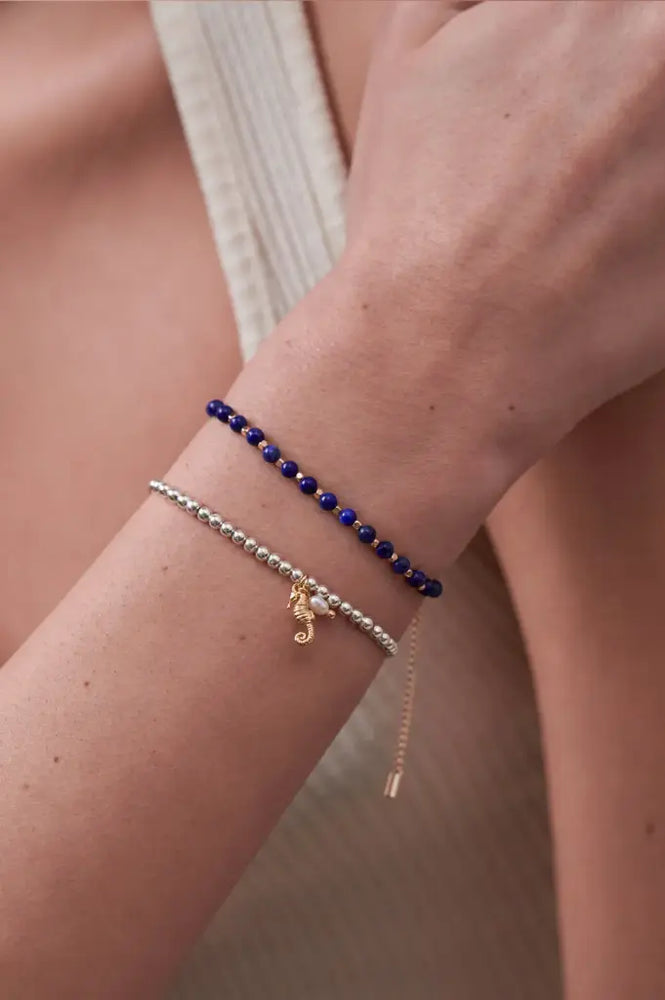 Amelia Bracelet Gold Plated With Lapis