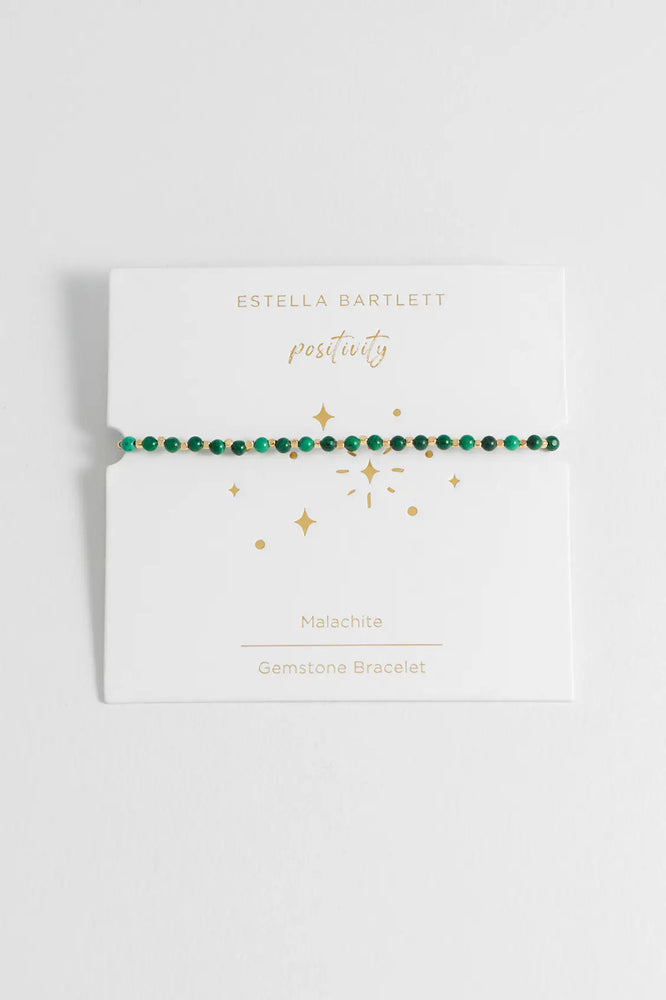 Amelia Bracelet Gold Plated With Malachite