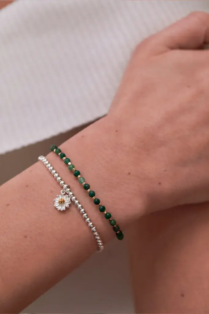 Amelia Bracelet Gold Plated With Malachite