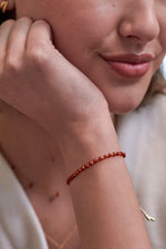 Amelia Bracelet Gold Plated With Red Agate