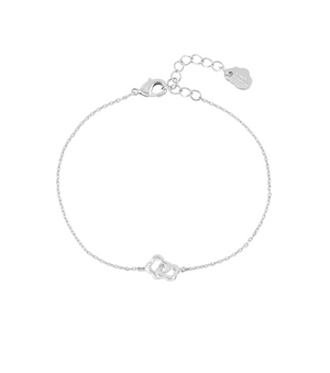 Silver Double Linked Flower Bracelet