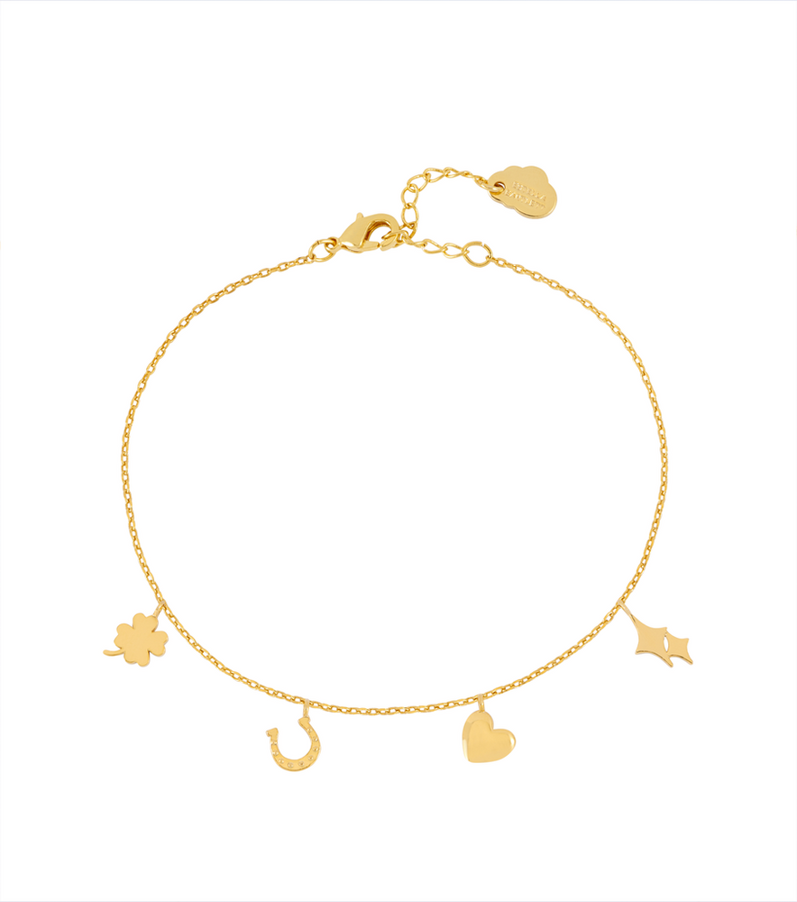 Gold Love And Luck Charm Bracelet
