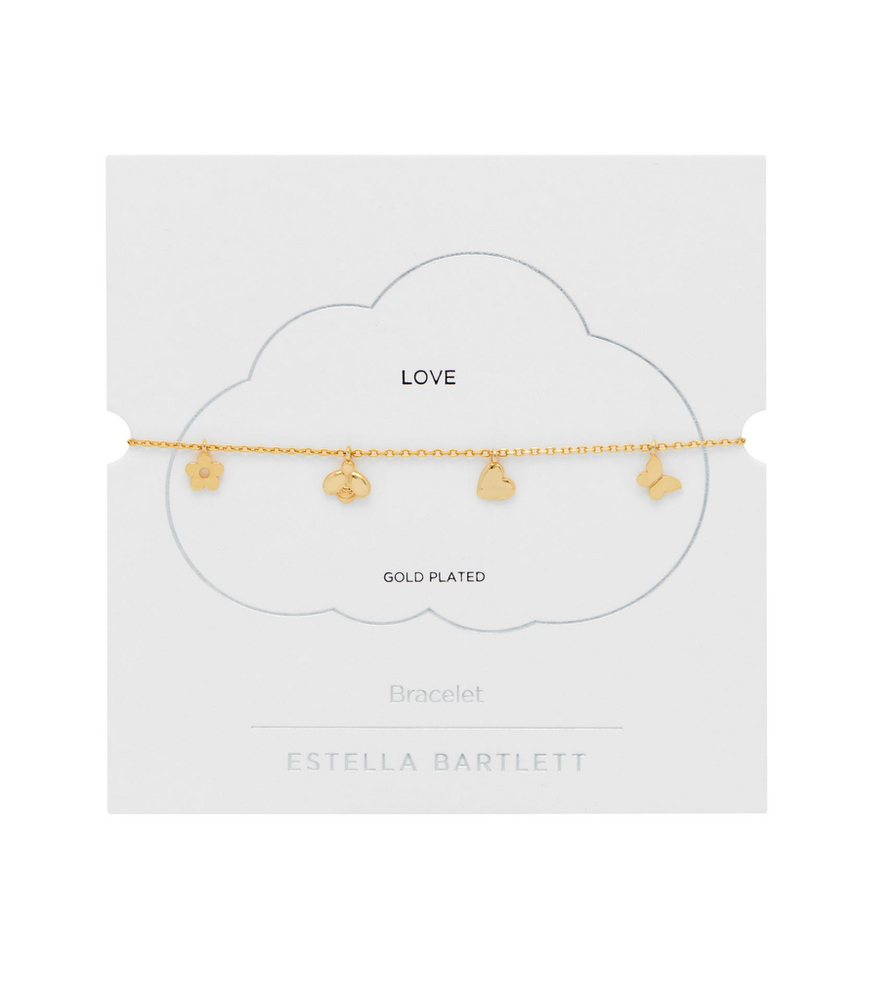 Gold Bee And Butterfly Charm Bracelet