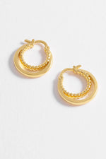 Gold Double Twisted Hoop Earrings