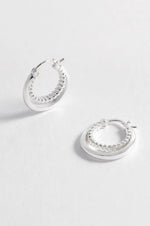 Silver Double Twisted Hoop Earrings