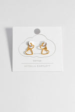 Gold Double Heart Hoop Earrings