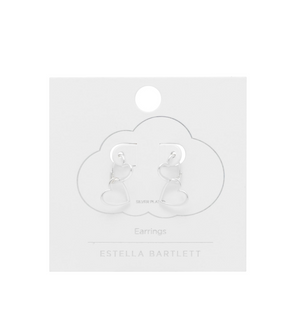 Silver Hinged Double Heart Earrings