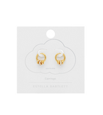 Gold Triple Disc Cz Hoop Earrings