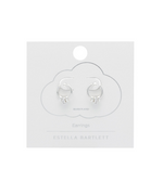 Silver Triple Disc Cz Hoop Earrings
