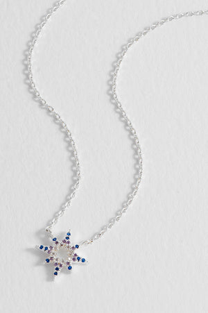 North Star Multi CZ Necklace - Silver