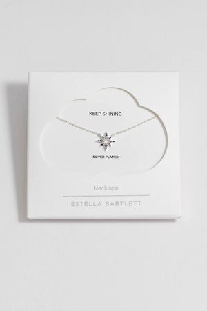 North Star Multi CZ Necklace - Silver