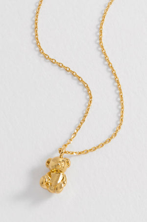 Teddy Bear Necklace - Gold