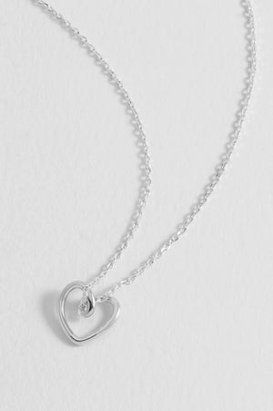 Wire Heart Necklace - Silver