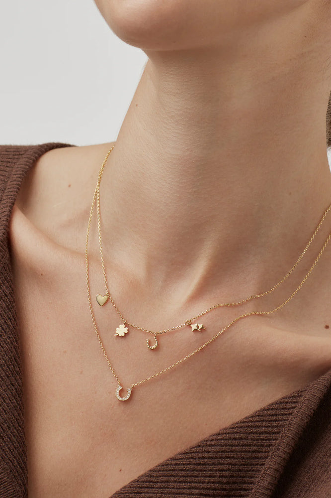 Gold Love and Luck Charm Necklace