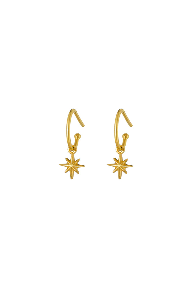 Gold Starlight Hoop Stud Earrings