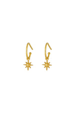 Gold Starlight Hoop Stud Earrings