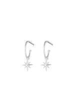 Silver Starlight Hoop Stud Earrings