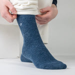 Wool Socks with Angora - Mottled Blue