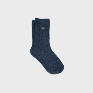 Wool Socks with Angora - Mottled Blue