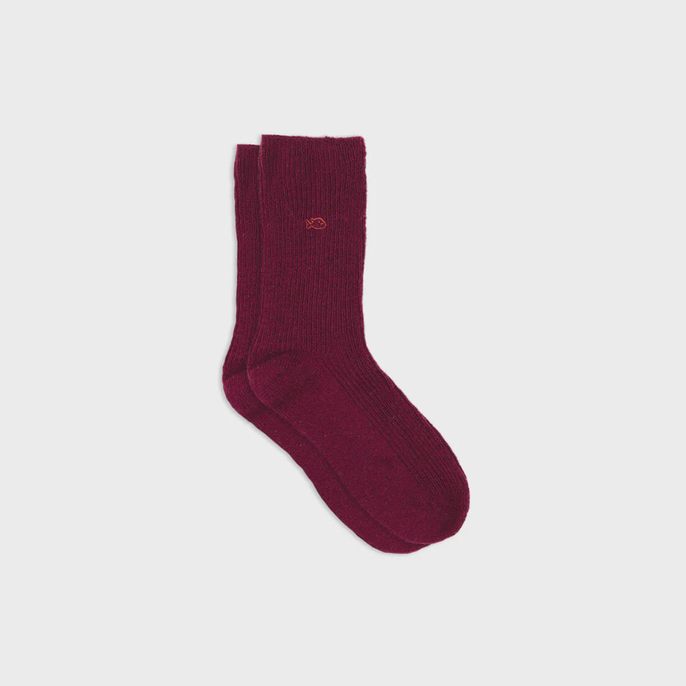 Wool Socks -Burgundy