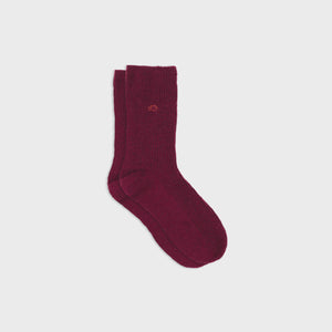 Wool Socks -Burgundy