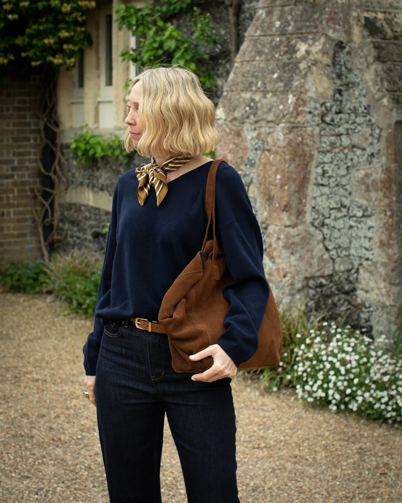 Soho Slouch Suede Bag - Tan