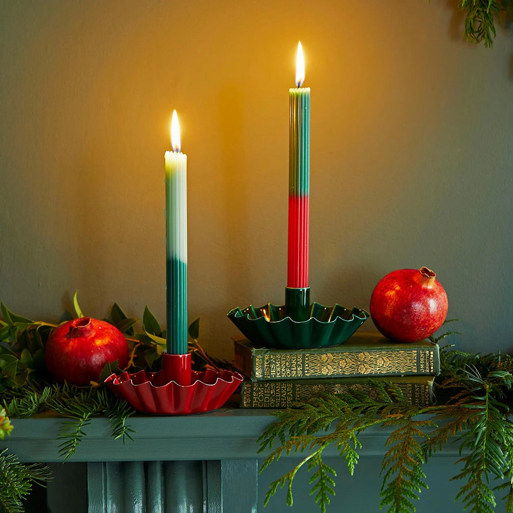 Enamel Candle Holder - Red
