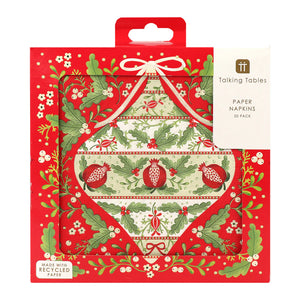 Folklore Red Napkins - Red - 21 Pack