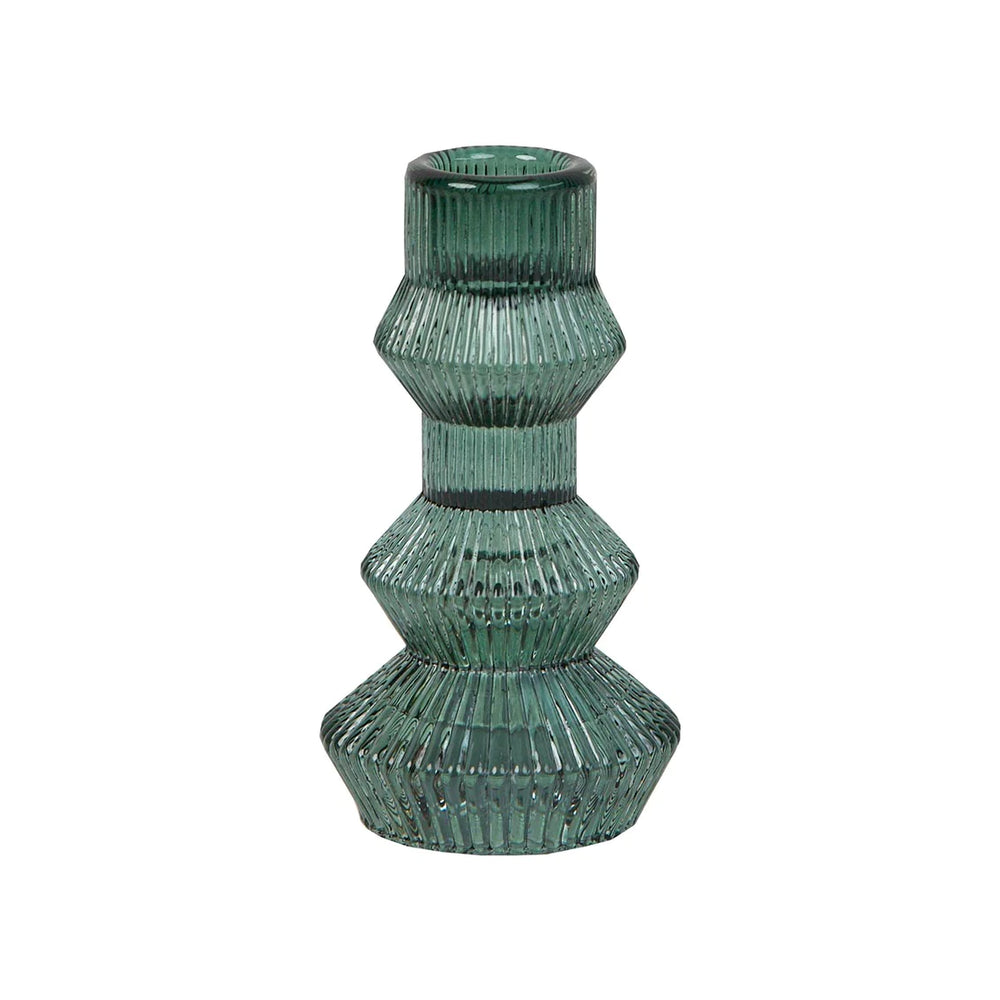 Glass Candle Holder - Sage Green