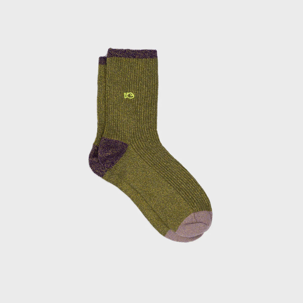 Combed Cotton 'Vintage' Socks - Olive