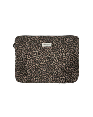 Sherry Quilted Laptop Bag - Leopard