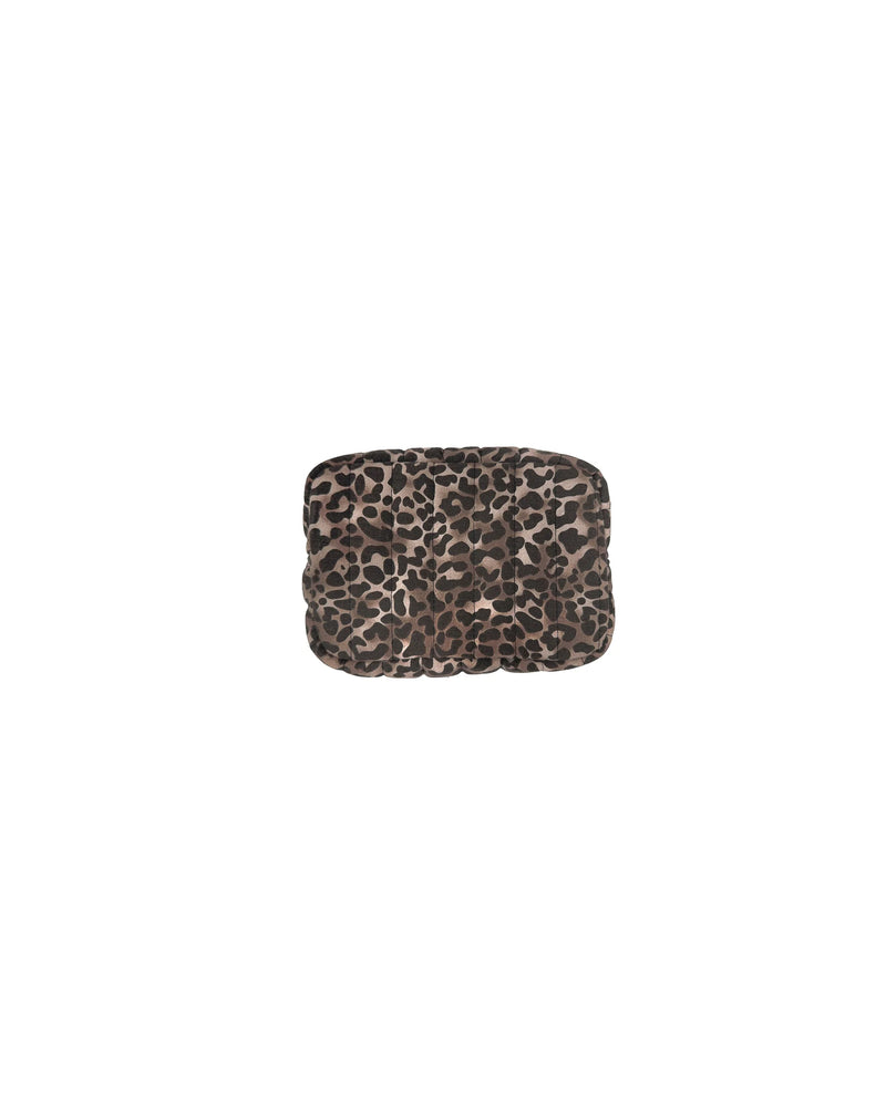 Shireen Quilted Make-Up Bag/ Toilet Bag/ Clutch - Leopard