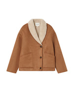 Faux Shearling and Suede Coat
