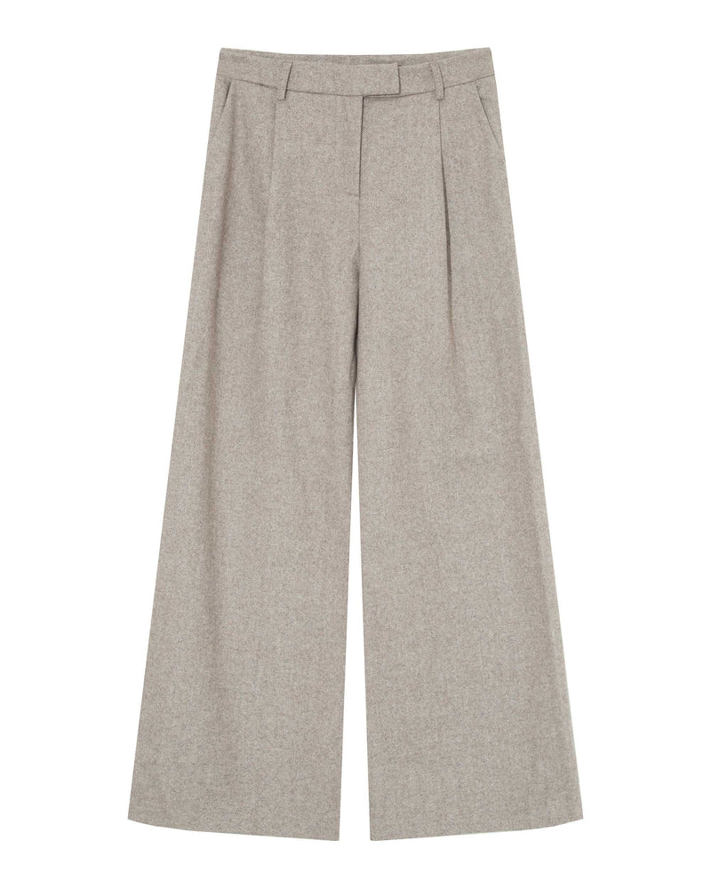 Times Wool Blend Trousers - Greige